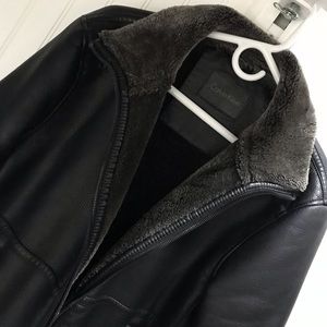 Calvin Klein Faux Leather Coat